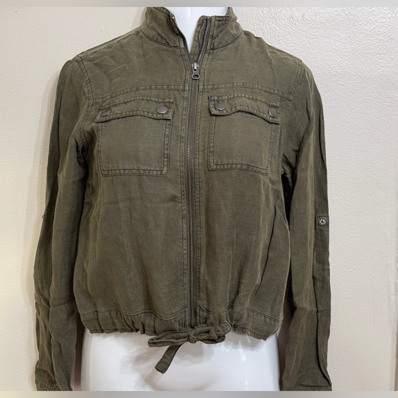 NWOT - Treasure & Bond - Olive Linen Blend Utility Jacket - Picture 3 of 6